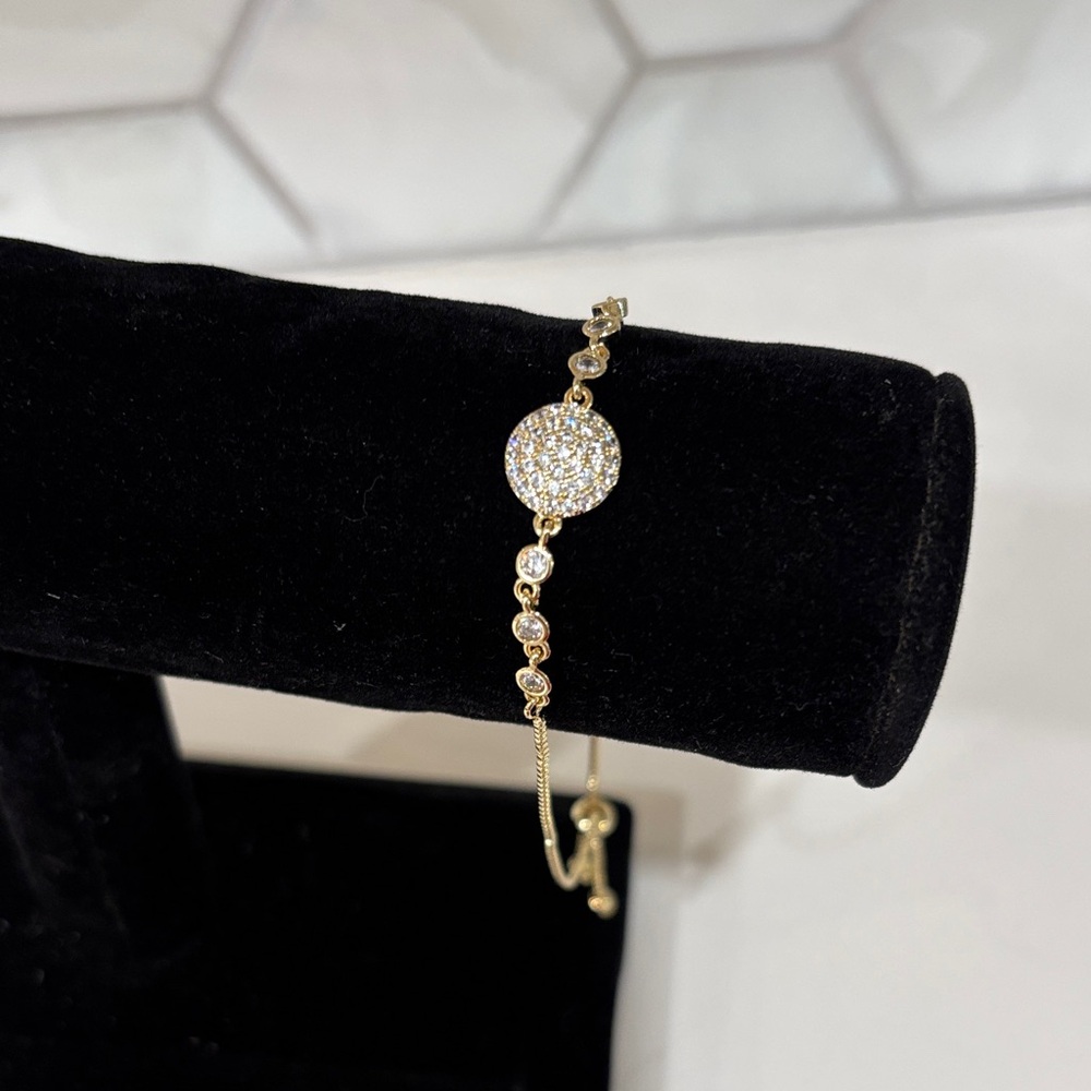 Elegant Yellow  Gold  Plated Bracelet with Silver Accents